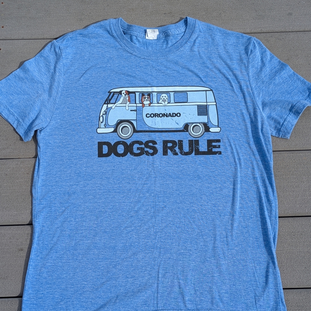 Unk Light Blue 'Dogs Rule' Van Graphic T-Shirt